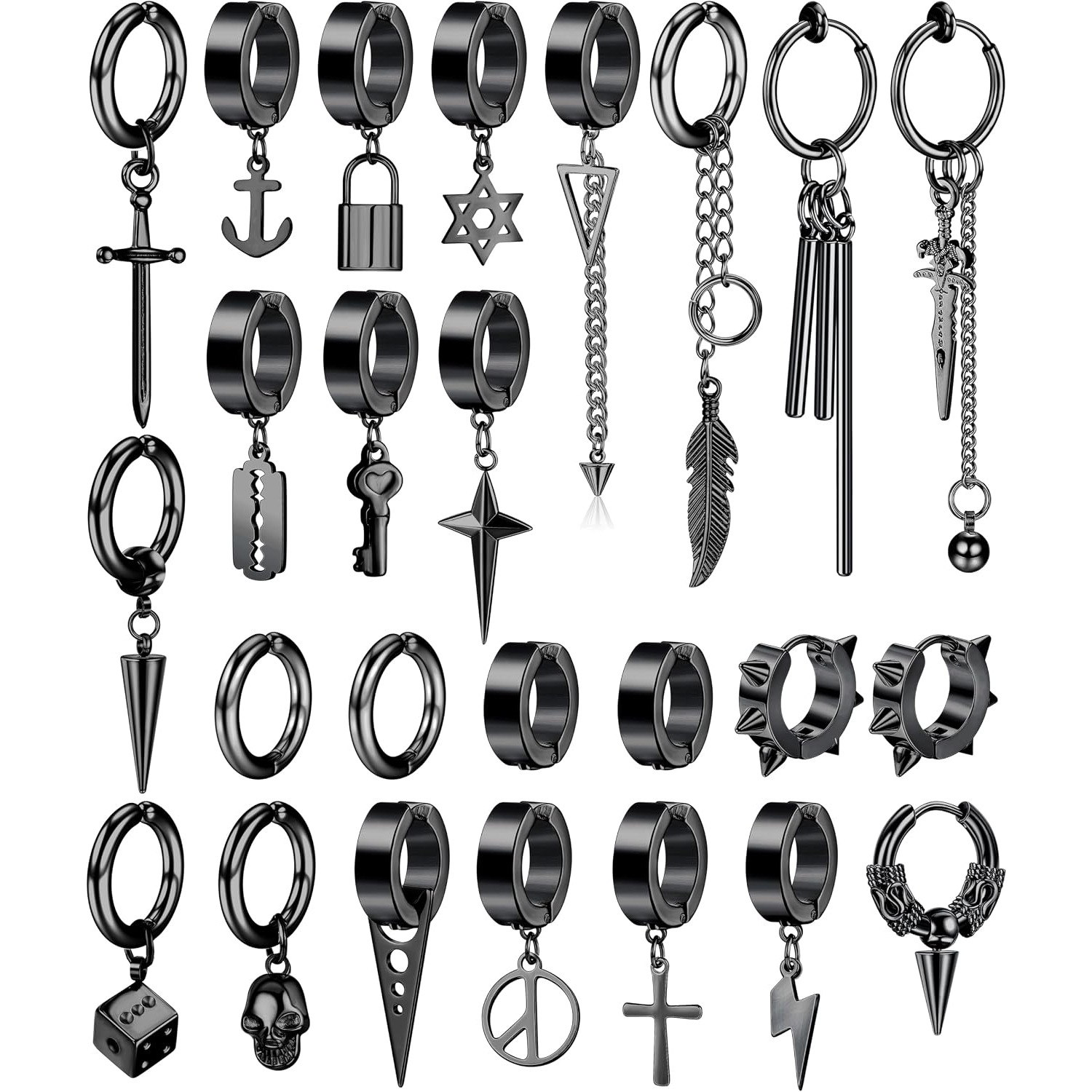 Body Jewelry For Men - ORAZIO 25 أقراط أذن للرجال، أقراط