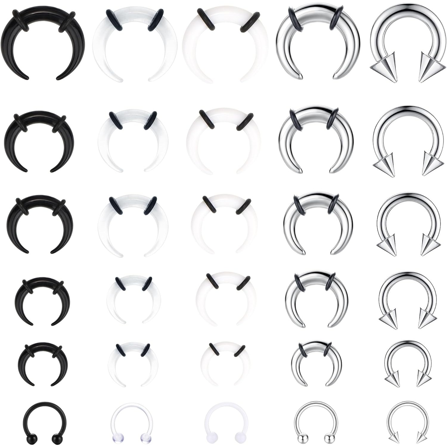 Body Jewelry For Men - 30 قطعة الحاجز Pincher Tapers الحاجز