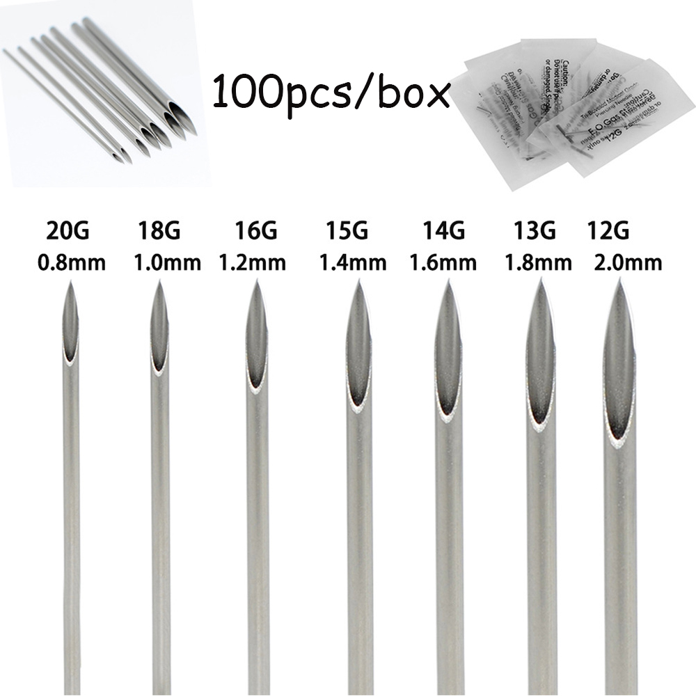 Body Jewelry Tool - 10-1000 قطعة إبرة ثقب الجسم 10