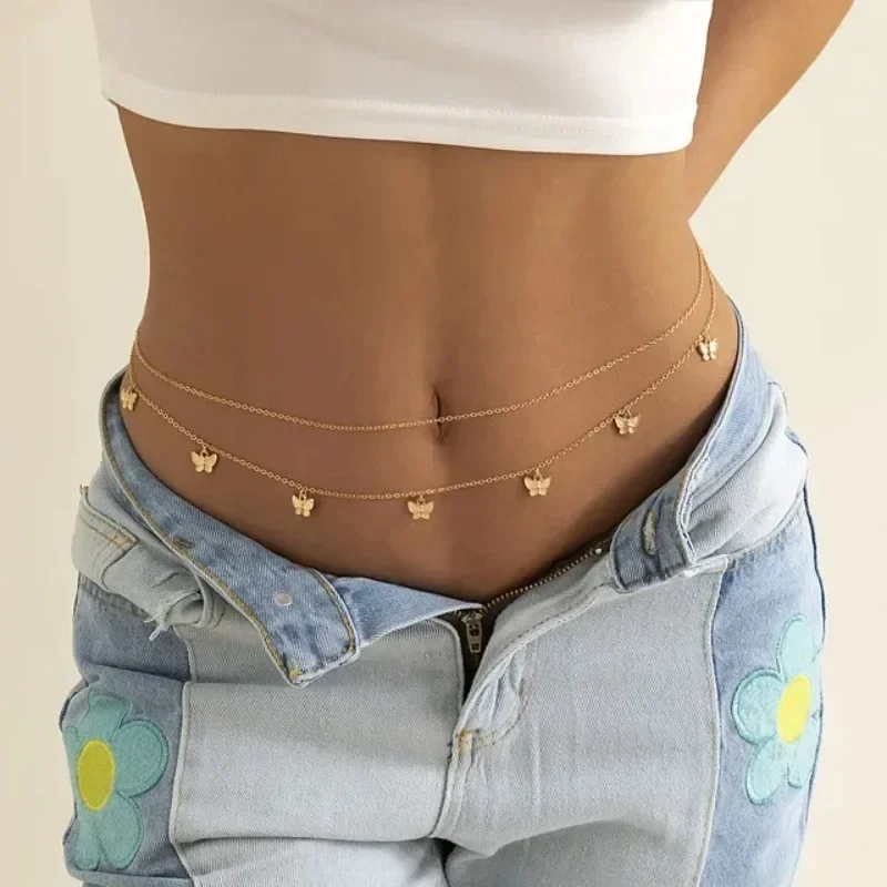 Body Jewellery - سحر جديد مثير طبقة مزدوجة فراشة