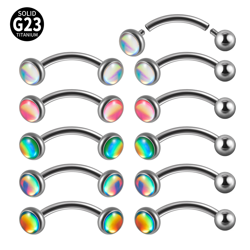 Eyebrow Curved Barbell - 1 قطعة G23 التيتانيوم 16 جرام