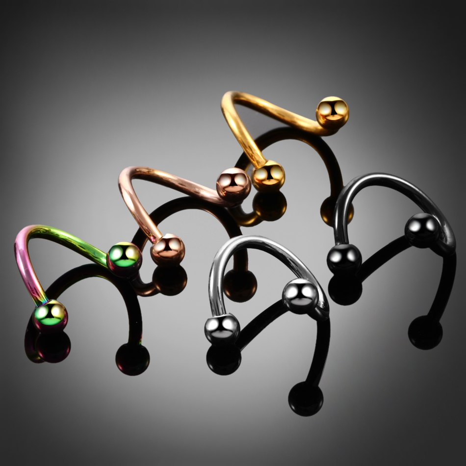 1 قطعة التيتانيوم دوامة الملتو - مراجعة Body Jewellery وسعره