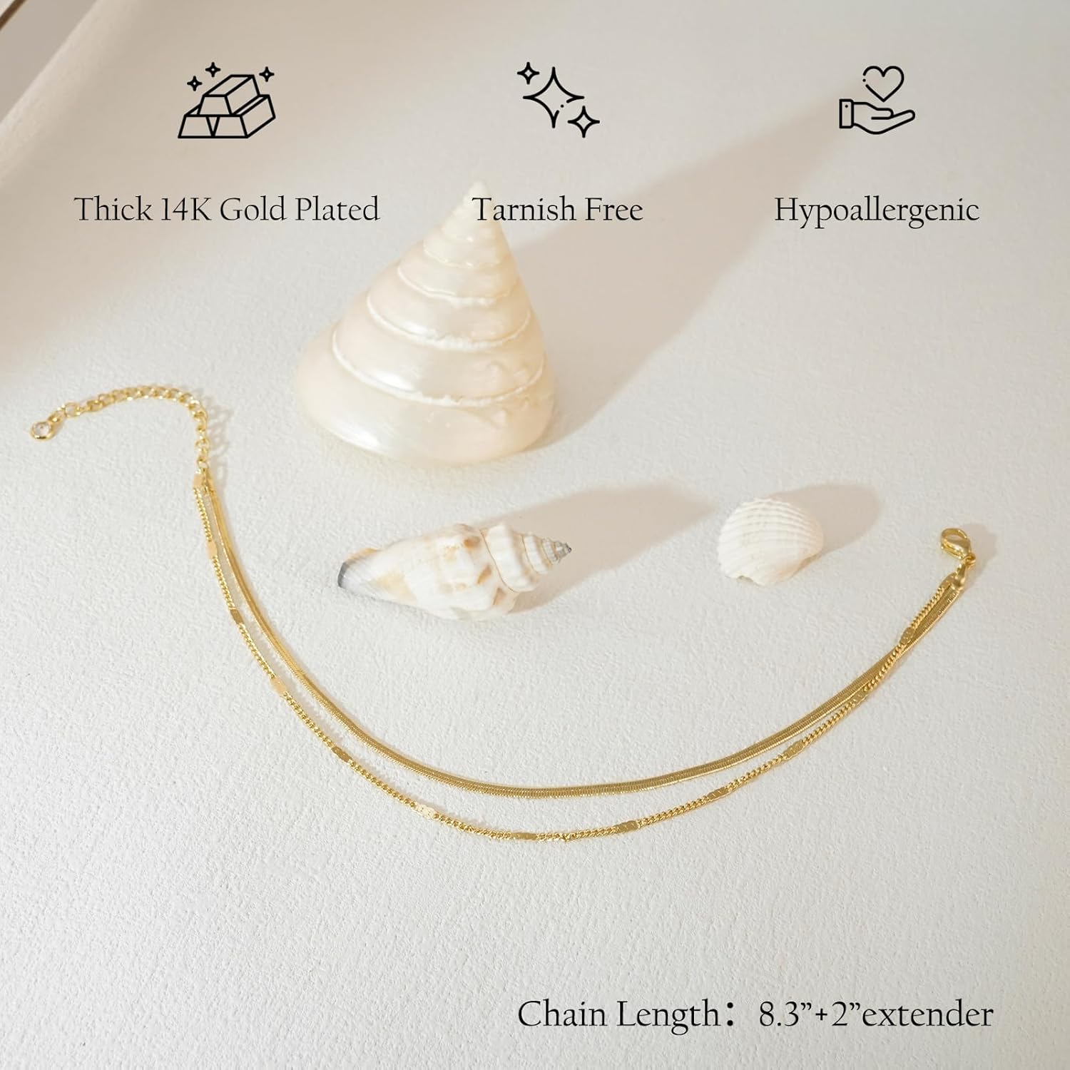 أساور الكاحل للنساء 14k الذهب  - مراجعة Body Jewelry Real Gold وسعره