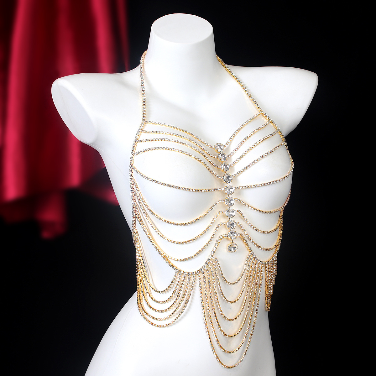 سلسلة صدر بحجر الراين مع شرابا - مراجعة Body Jewelry Retainers وسعره