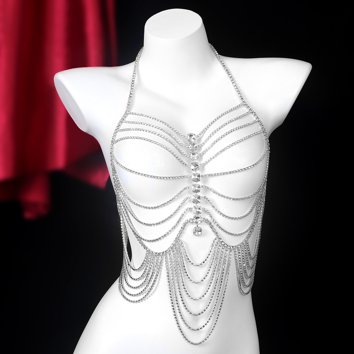 سلسلة صدر بحجر الراين مع شرابا - مراجعة Body Jewelry Retainers وسعره