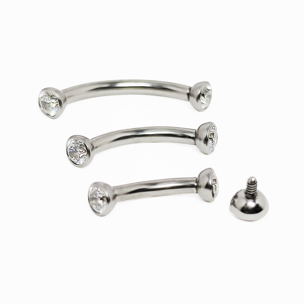 F136 التيتانيوم الثقب الحاجب ا - مراجعة Eyebrow Curved Barbell وسعره