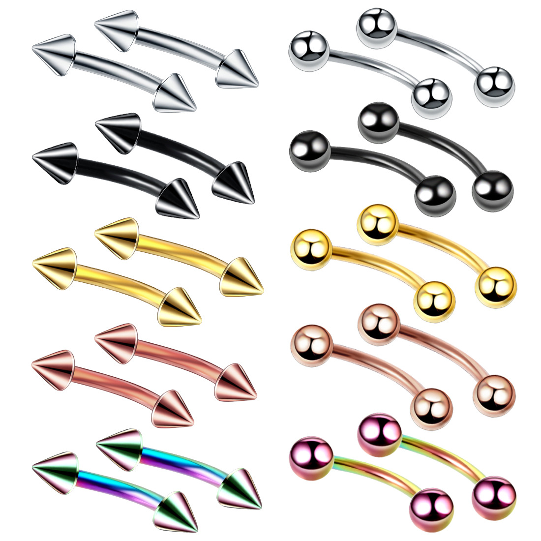 الصلب الحاجب الموز ثقب الدائري - مراجعة Eyebrow Curved Barbell وسعره