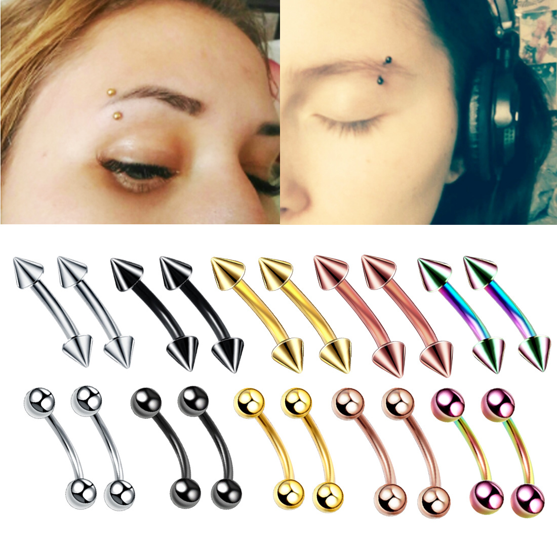 الصلب الحاجب الموز ثقب الدائري - مراجعة Eyebrow Curved Barbell وسعره