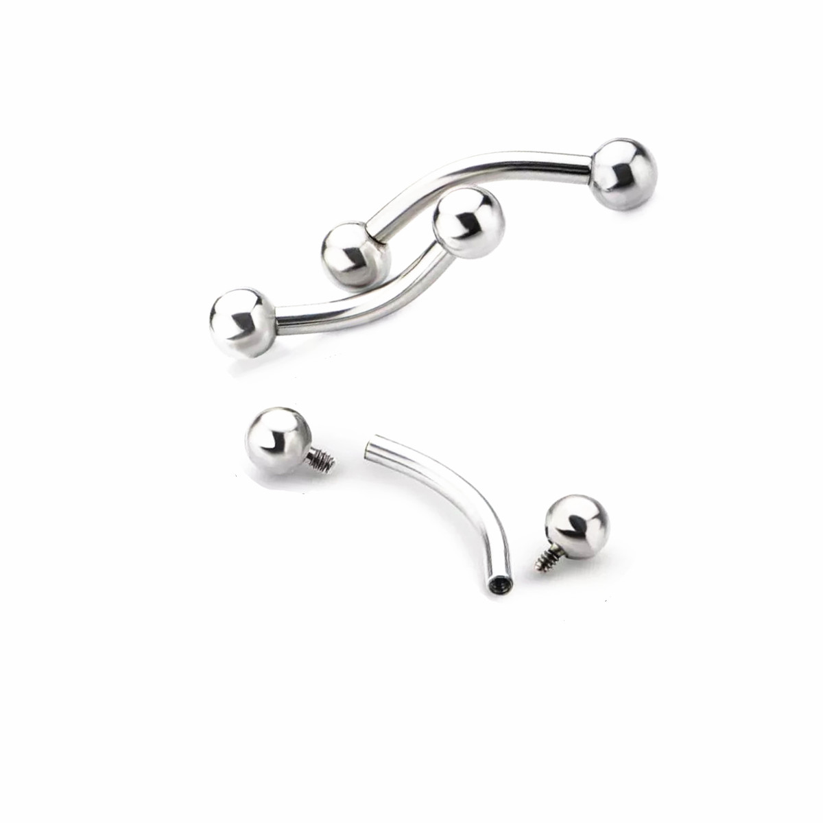 10 قطعة ASTM F136 التيتانيوم 1 - مراجعة Eyebrow Curved Barbell وسعره