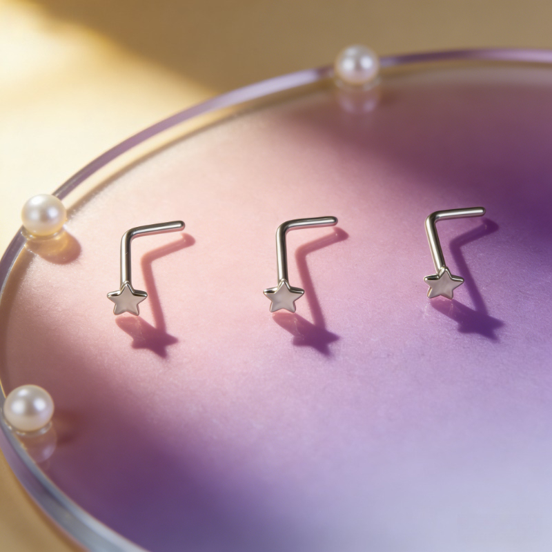 حلقة أنف نجمية من الفولاذ المق - مراجعة Body Jewelry High Quality وسعره
