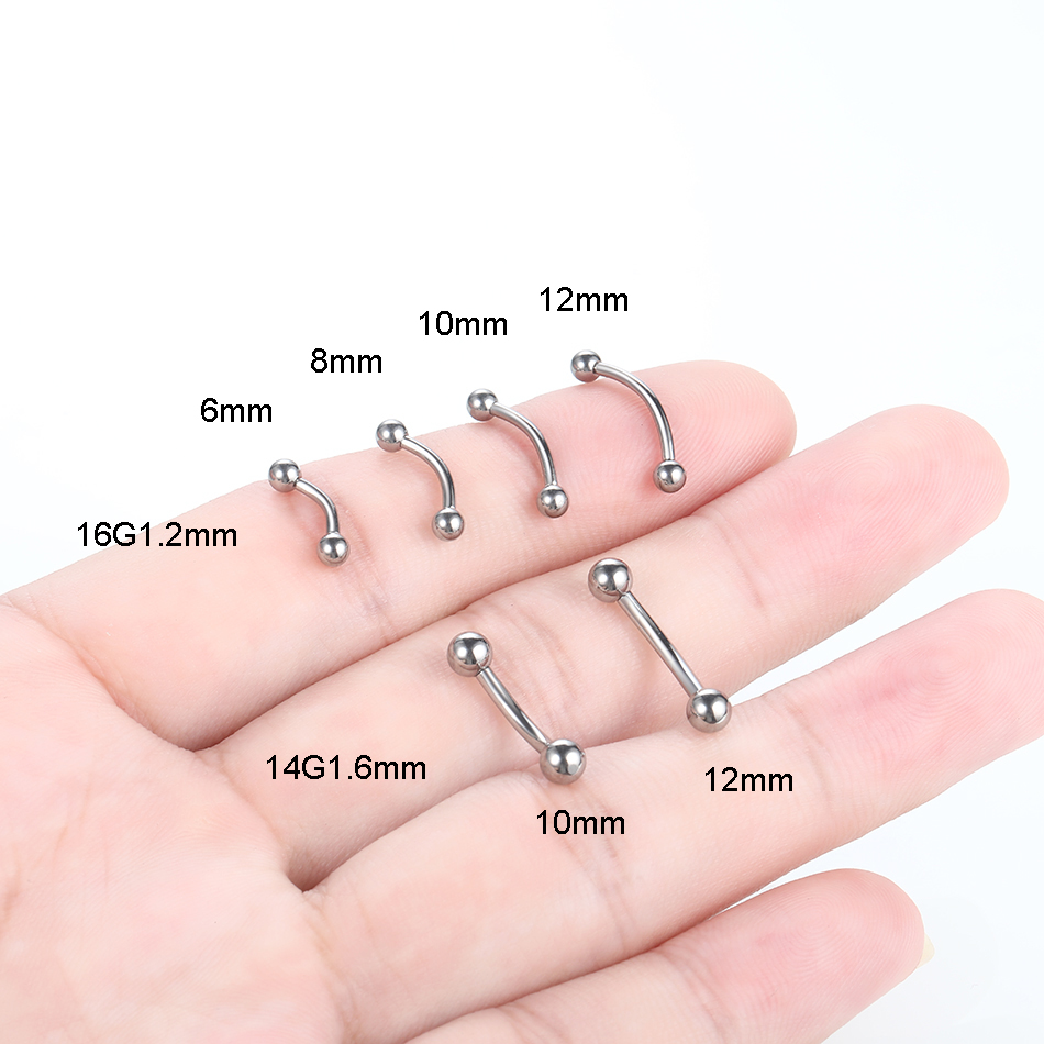 1 قطعة ثقب التيتانيوم منحني ال - مراجعة Eyebrow Curved Barbell وسعره