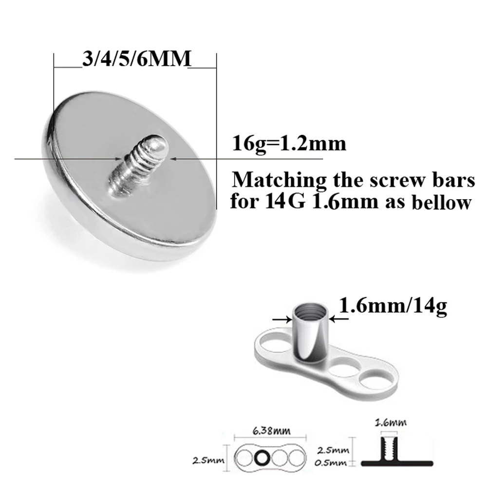1 قطعة التيتانيوم الشق فلاش في - مراجعة Dermal Anchor Top وسعره