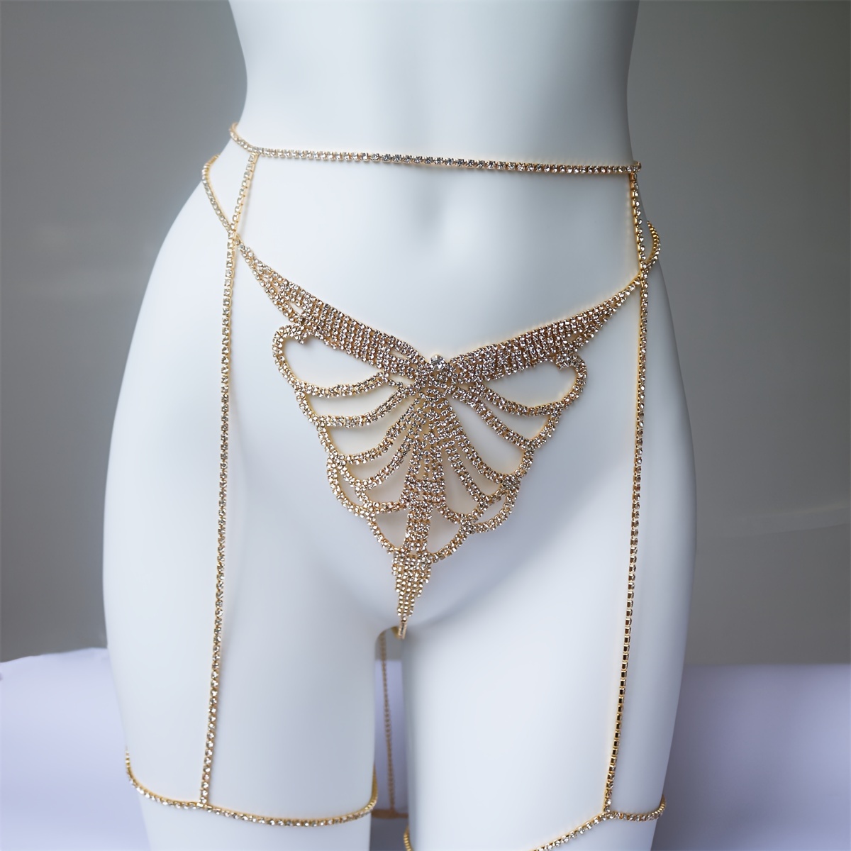 سلسلة خصر متألقة بحجر الراين م - مراجعة Body Jewelry Usa وسعره