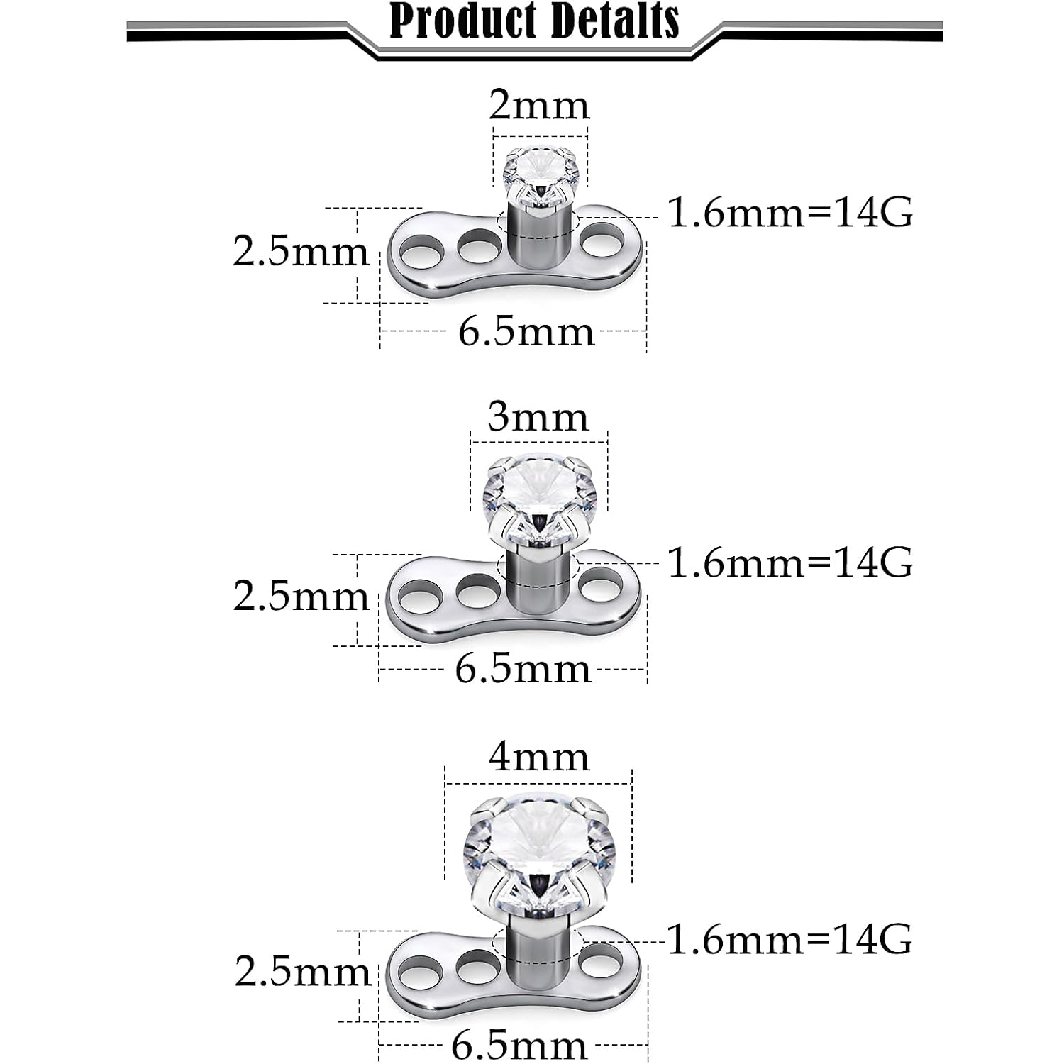 14G G23 التيتانيوم ثقب الجلد ا - مراجعة Dermal Anchor Top وسعره