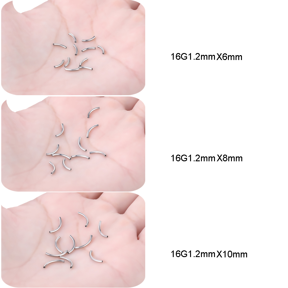 10 قطعة/المجموعة G23 التيتانيو - مراجعة Eyebrow Curved Barbell وسعره
