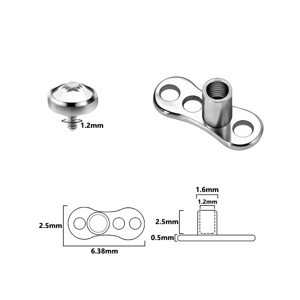 9 قطعة-1 قطعة الجراحية الصلب ا - مراجعة Dermal Anchor Top وسعره