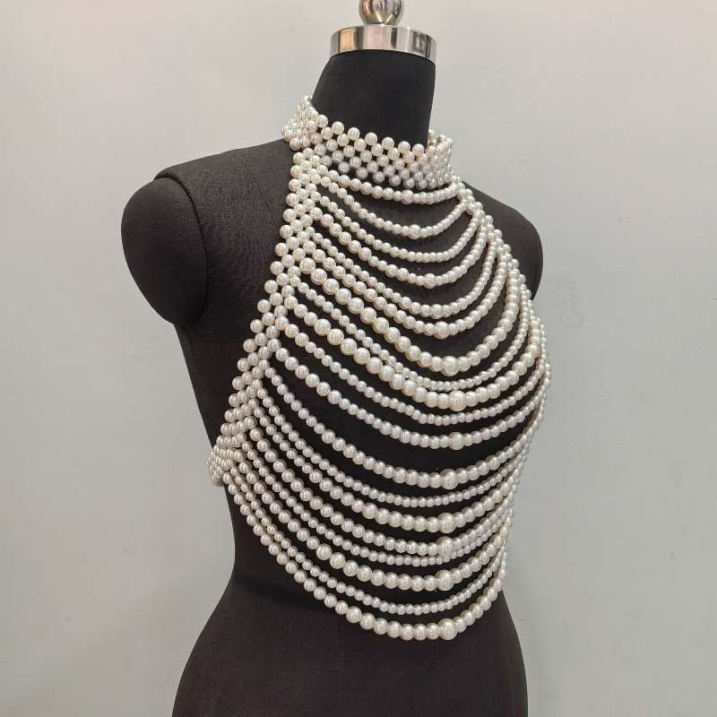 سلسلة صدرية مرصعة بالخرز على ا - مراجعة Body Jewelry High Quality وسعره